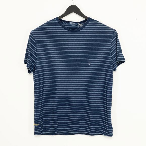 Polo Ralph Lauren Men Classic Fit Striped Cotton Linen Tee Navy Size XXL - Picture 1 of 7